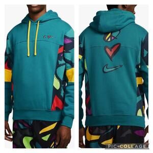 Nike Teal Multicolor Graphic Pullover Hoodie